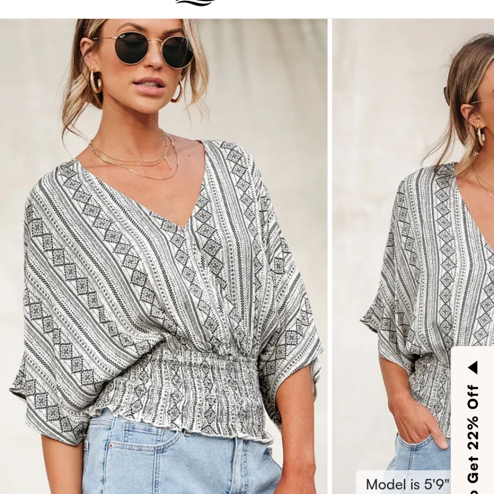 Sale! Bundle 4 items For $5 Patterned Black and White Women's Top
